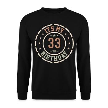 C'est Mon 33e Anniversaire Cadeau 33 Ans - Sweat-shirt Unisexe - noir - Devant - Alina (178cm) & Michal (187cm)