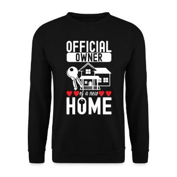 Hausbesitzer Einweihungsparty - Unisex Pullover - Schwarz - Vorne - Alina (178cm) & Michal (187cm)