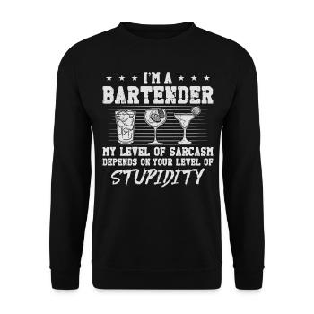 Barman Mixologue Je suis A - Sweat-shirt Unisexe - noir - Devant - Alina (178cm) & Michal (187cm)