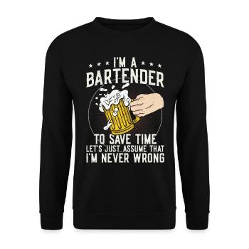 Bartender Mixologist I'm A - Unisex Pullover - Schwarz - Vorne - Alina (178cm) & Michal (187cm)