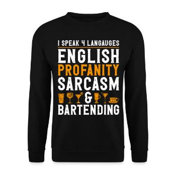 Bartender Mixologist I Speak 4 - Unisex Sweatshirt - black - Front - Alina (178cm) & Michal (187cm)