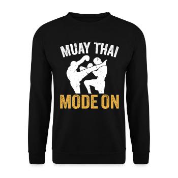 Mode Muay Thai activé - Muay Thai Fighter Thai Boxing - Sweat-shirt Unisexe - noir - Devant - Alina (178cm) & Michal (187cm)
