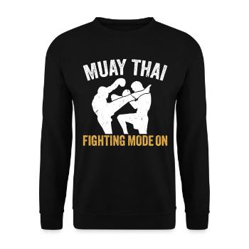 Muay Thai fighting Mode On - Muay Thai Fighter Tha - Unisex Sweatshirt - black - Front - Alina (178cm) & Michal (187cm)
