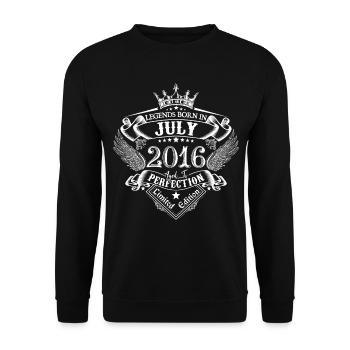 Juli 2016 Geburtstag Juli 2016 Juli - Unisex Pullover - Schwarz - Vorne - Alina (178cm) & Michal (187cm)