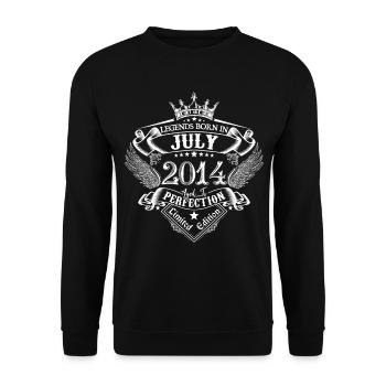 Juli 2014 Geburtstag Juli 2014 Juli - Unisex Pullover - Schwarz - Vorne - Alina (178cm) & Michal (187cm)
