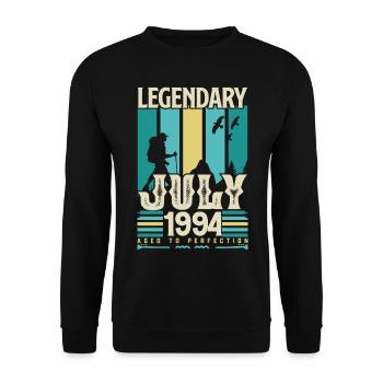Juli 1994 Geburtstagsgeschenk, Jahrgang Juli. - Unisex Pullover - Schwarz - Vorne - Alina (178cm) & Michal (187cm)
