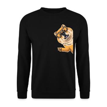 Chow-chow-hund Von Der Seite - Unisex Pullover - Schwarz - Vorne - Alina (178cm) & Michal (187cm)