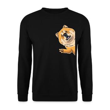 Chow-chow-hund Von Der Seite - Unisex Pullover - Schwarz - Vorne - Alina (178cm) & Michal (187cm)