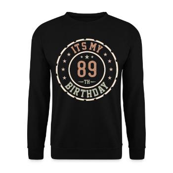 Es ist mein 89. Geburtstagsgeschenk 89 Jahre - Unisex Pullover - Schwarz - Vorne - Alina (178cm) & Michal (187cm)