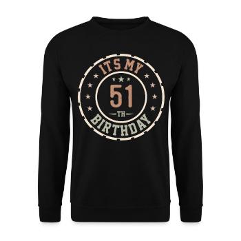 Es ist mein 51. Geburtstag 51 Jahre altes Geschenk - Unisex Pullover - Schwarz - Vorne - Alina (178cm) & Michal (187cm)