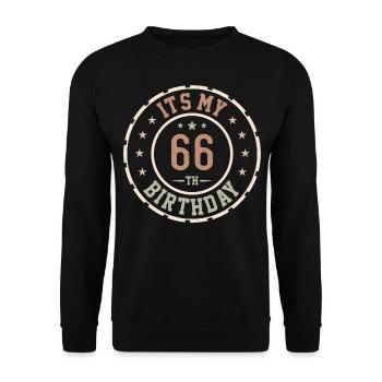Es ist mein 66. Geburtstagsgeschenk 66 Jahre - Unisex Pullover - Schwarz - Vorne - Alina (178cm) & Michal (187cm)