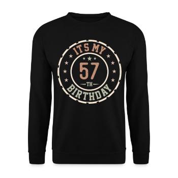 It's My 57th Birthday 57 Year Old Gift - Unisex Sweatshirt - black - Front - Alina (178cm) & Michal (187cm)