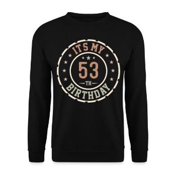 Es ist mein 53. Geburtstag 53 Jahre altes Geschenk - Unisex Pullover - Schwarz - Vorne - Alina (178cm) & Michal (187cm)