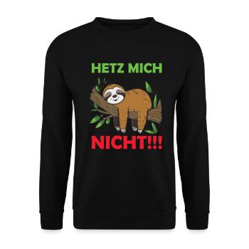 Funny sloth, no desire - Unisex Sweatshirt - black - Front - Alina (178cm) & Michal (187cm)