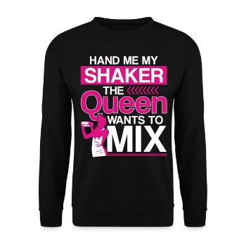 Bartender Mixologist Queen Hand Me - Unisex Pullover - Schwarz - Vorne - Alina (178cm) & Michal (187cm)