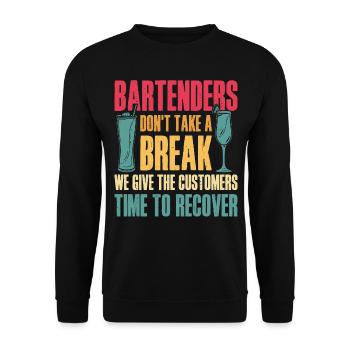 Bartender Mixologist Bartenders - Unisex Pullover - Schwarz - Vorne - Alina (178cm) & Michal (187cm)