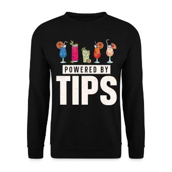 Bartender Mixologist Powered By - Unisex Sweatshirt - black - Front - Alina (178cm) & Michal (187cm)