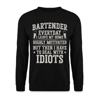 Bartender Mixologist Bartender - Unisex Pullover - Schwarz - Vorne - Alina (178cm) & Michal (187cm)