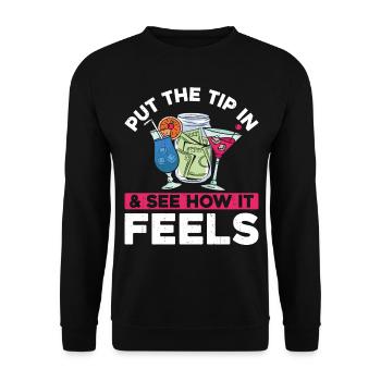 Bartender Mixologist Put The Tip - Unisex Pullover - Schwarz - Vorne - Alina (178cm) & Michal (187cm)