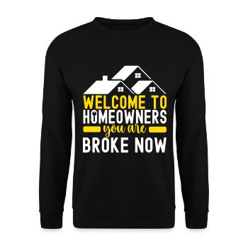 Homeowners Housewarming Party - Unisex Sweatshirt - black - Front - Alina (178cm) & Michal (187cm)