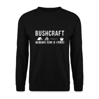 Bushcraft outdoor advebture - Unisex Pullover - Schwarz - Vorne - Alina (178cm) & Michal (187cm)