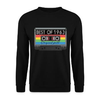 Best Of 1963 Vintage Kassette Retro Geburtstag - Unisex Pullover - Schwarz - Vorne - Alina (178cm) & Michal (187cm)