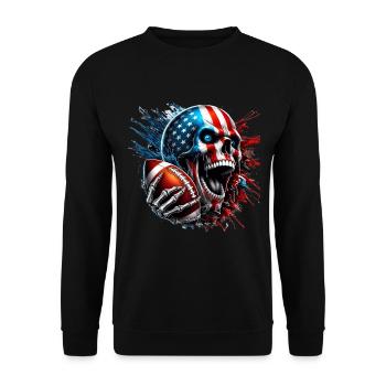 Crâne de football américain U. S. FLag - Sweat-shirt Unisexe - noir - Devant - Alina (178cm) & Michal (187cm)