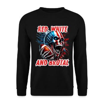 Crâne et football dans un style dynamique - Sweat-shirt Unisexe - noir - Devant - Alina (178cm) & Michal (187cm)