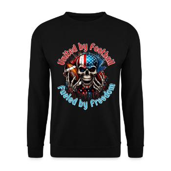 Aggressive Skull for American Football - Unisex Sweatshirt - black - Front - Alina (178cm) & Michal (187cm)