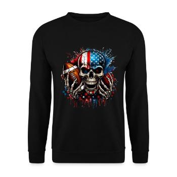 Crâne agressif pour le football américain - Sweat-shirt Unisexe - noir - Devant - Alina (178cm) & Michal (187cm)