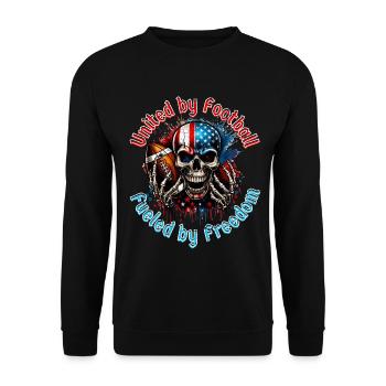 4 juillet Football américain Skull U. S. FLag - Sweat-shirt Unisexe - noir - Devant - Alina (178cm) & Michal (187cm)