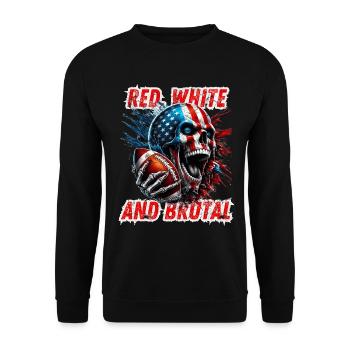 Crâne américain et football dans un style dynamique - Sweat-shirt Unisexe - noir - Devant - Alina (178cm) & Michal (187cm)