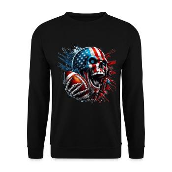 Crâne agressif pour les fans de football américain - Sweat-shirt Unisexe - noir - Devant - Alina (178cm) & Michal (187cm)