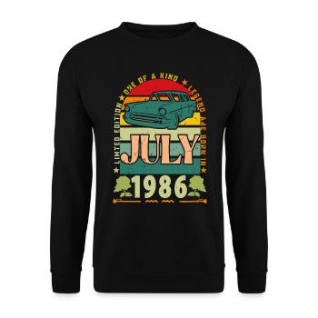 July 1986 birthday gift. July 1986. - Unisex Sweatshirt - black - Front - Alina (178cm) & Michal (187cm)