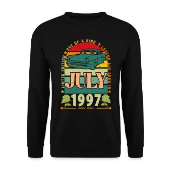 July 1997 birthday gift. July 1997. - Unisex Sweatshirt - black - Front - Alina (178cm) & Michal (187cm)