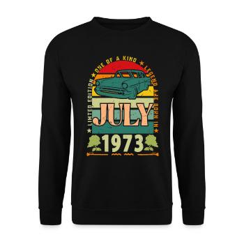 Geburtstagsgeschenk Juli 1973. - Unisex Pullover - Schwarz - Vorne - Alina (178cm) & Michal (187cm)