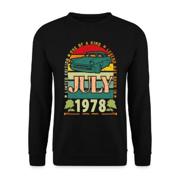 July 1978 birthday gift. July 1978. - Unisex Sweatshirt - black - Front - Alina (178cm) & Michal (187cm)