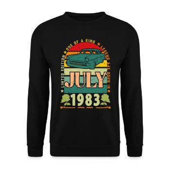 cadeau anniversaire juillet 1983. Juillet 1983. - Sweat-shirt Unisexe - noir - Devant - Alina (178cm) & Michal (187cm)
