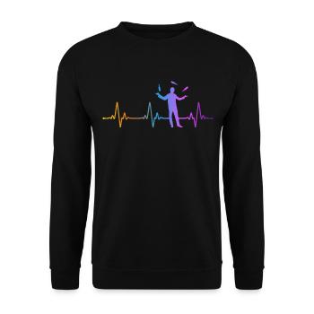 Bartender Mixologist Heartbeat - Unisex Pullover - Schwarz - Vorne - Alina (178cm) & Michal (187cm)