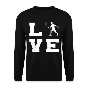 Herren Squash Damen Federball Badminton Badmintons - Unisex Pullover - Schwarz - Vorne - Alina (178cm) & Michal (187cm)