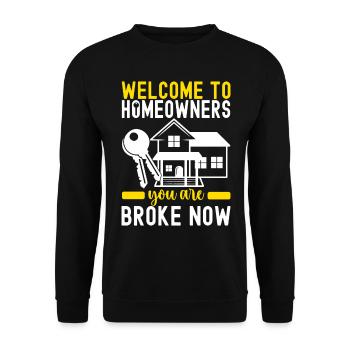 Pendaison de crémaillère des propriétaires - Sweat-shirt Unisexe - noir - Devant - Alina (178cm) & Michal (187cm)