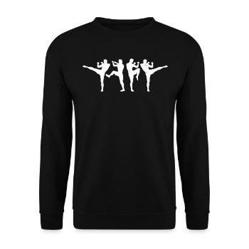 Muay Thai Fighter Silhouettes Muay Thai - Unisex Pullover - Schwarz - Vorne - Alina (178cm) & Michal (187cm)