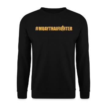 #MuayThaiFighter - Thai Boxing Muay Thai Fighter - Unisex Pullover - Schwarz - Vorne - Alina (178cm) & Michal (187cm)