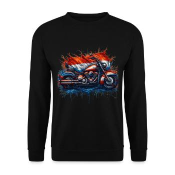 Cool, motorcyclists design Dutch flag. - Unisex Sweatshirt - black - Front - Alina (178cm) & Michal (187cm)