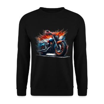 Dutch colors motorcycle shirts, motorcycle - Unisex Sweatshirt - black - Front - Alina (178cm) & Michal (187cm)