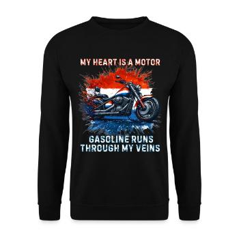 Dutch colors motorcycle fans merchandise - - Unisex Sweatshirt - black - Front - Alina (178cm) & Michal (187cm)