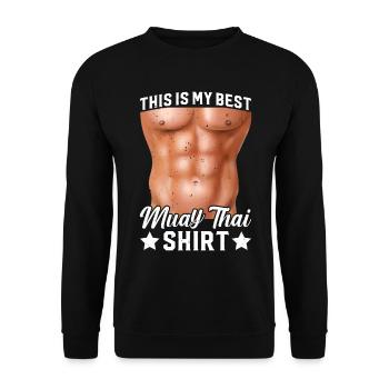 C’est ma meilleure chemise de Muay Thai Muay Thai Fighter - Sweat-shirt Unisexe - noir - Devant - Alina (178cm) & Michal (187cm)