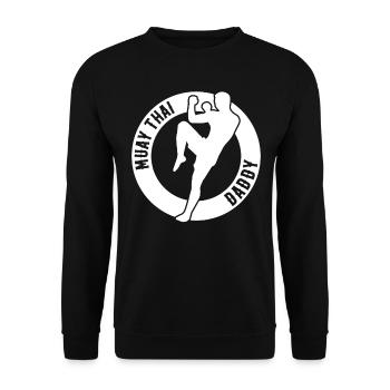 Muay Thai Daddy Muay Thai Fighter Daddy - Unisex Sweatshirt - black - Front - Alina (178cm) & Michal (187cm)