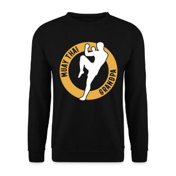 Muay Thai Fighter Grandpa Muay Thai Grandpa - Unisex Sweatshirt - black - Front - Alina (178cm) & Michal (187cm)