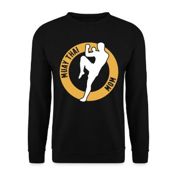 Muay Thai Fighter Mama Muay Thai Mom - Unisex Pullover - Schwarz - Vorne - Alina (178cm) & Michal (187cm)